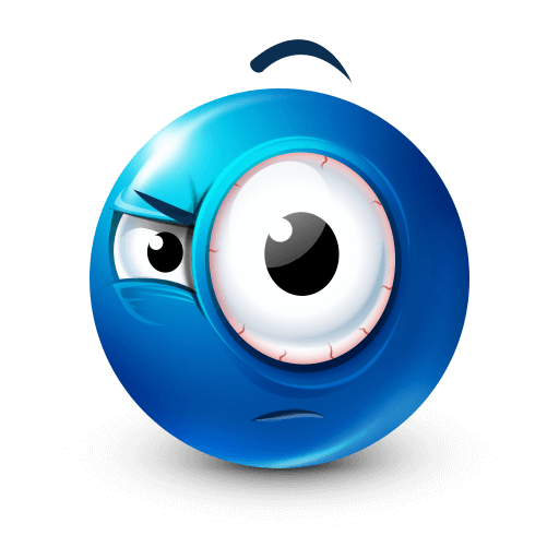 Suspicious Big Eye Blue Emoji