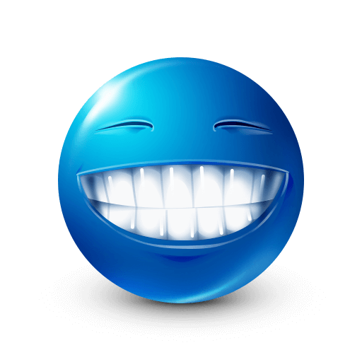 Pearly Whites Smiley Blue Emoji