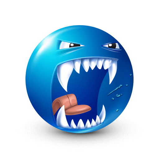 Roaring Angry Beast Blue Emoji