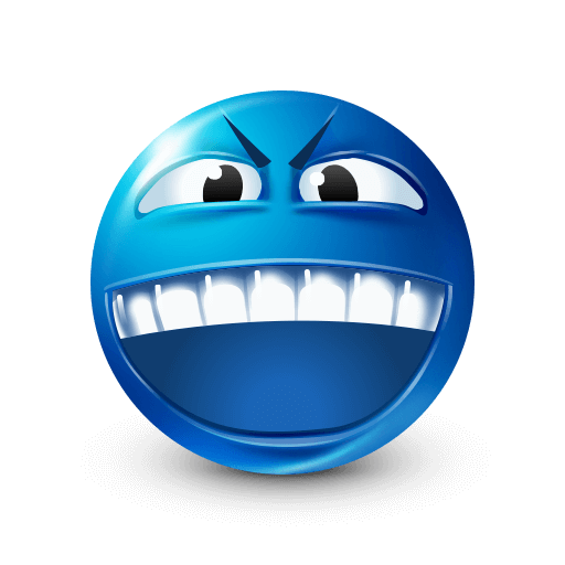 Angry Teeth Emoticon Blue Emoji