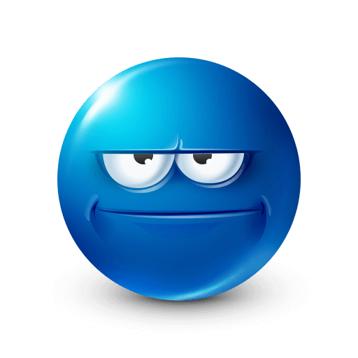 Displeased Blue Emoji