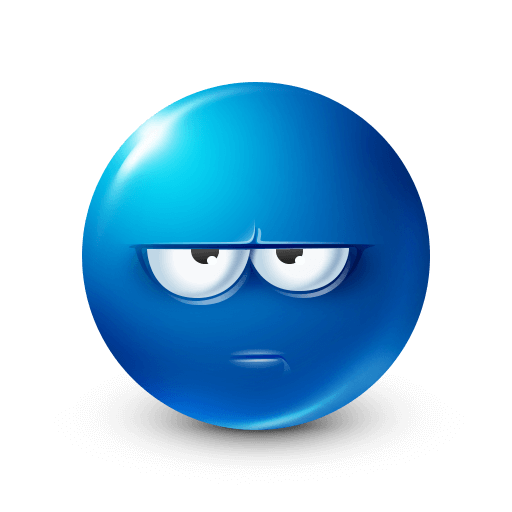 Unimpressed Blue Emoji