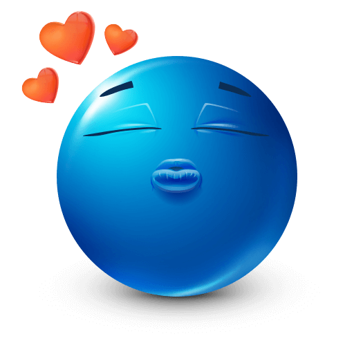 Kiss Blue Emoji