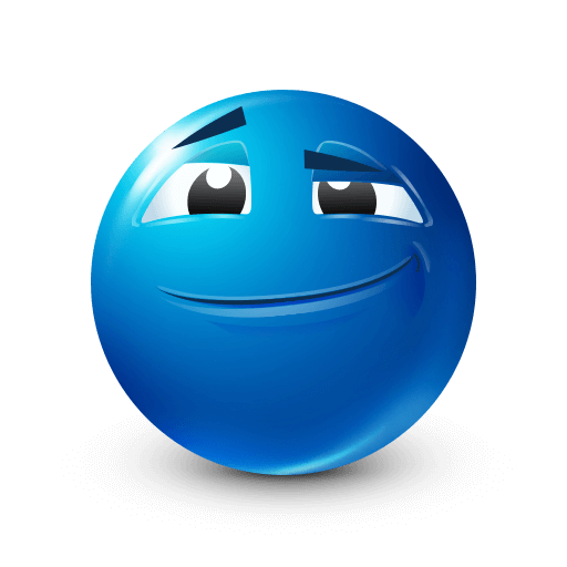 Checking Out Blue Emoji