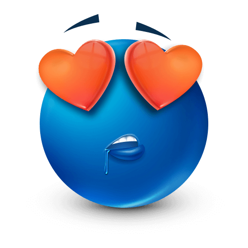 In Love Blue Emoji