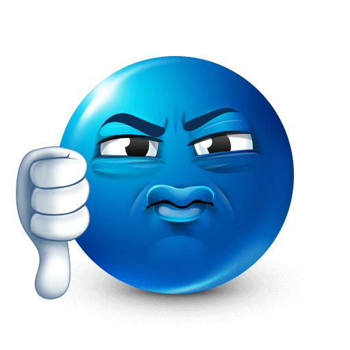 Thumbs Down Blue Emoji